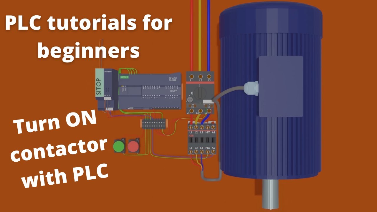How to turn ON a Contactor with PLC? PLC Programming Tutorials for Beginners
