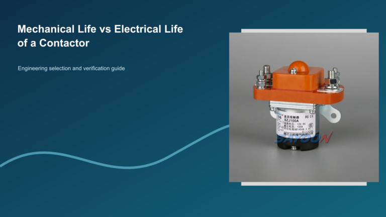 Mechanical Life vs Electrical Life of a Contactor featuring a distinct Sayoon DC contactor