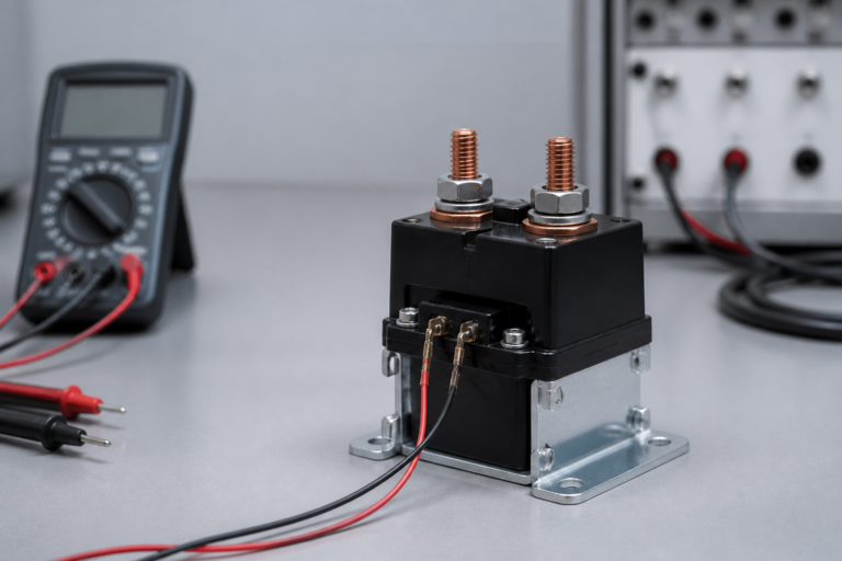 Contactor Pickup Voltage and Dropout Voltage: How to Verify Both — unbranded DC contactor engineering test scene