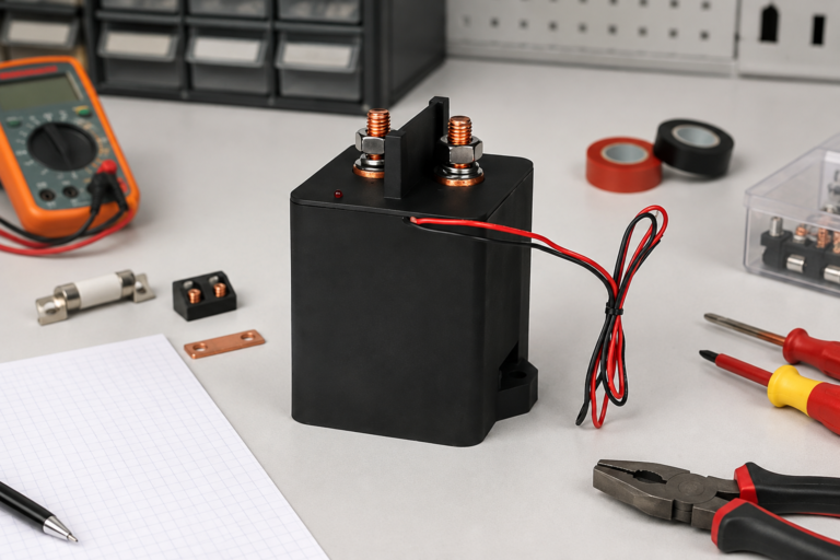 HEV600 High Voltage Epoxy Resin Sealed DC Contactor in an engineering scene for dc contactor arc suppression