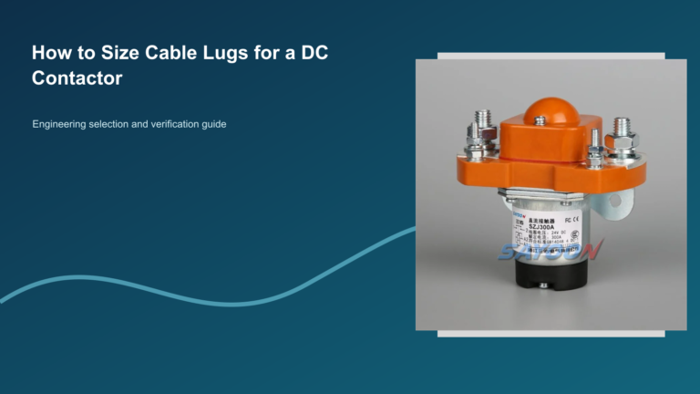 How to Size Cable Lugs for a DC Contactor featuring a distinct Sayoon DC contactor