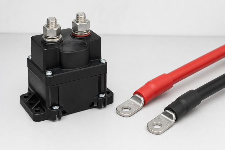 DC Contactor Polarity: Coil and Main-Terminal Checks Before Wiring — unbranded DC contactor engineering test scene