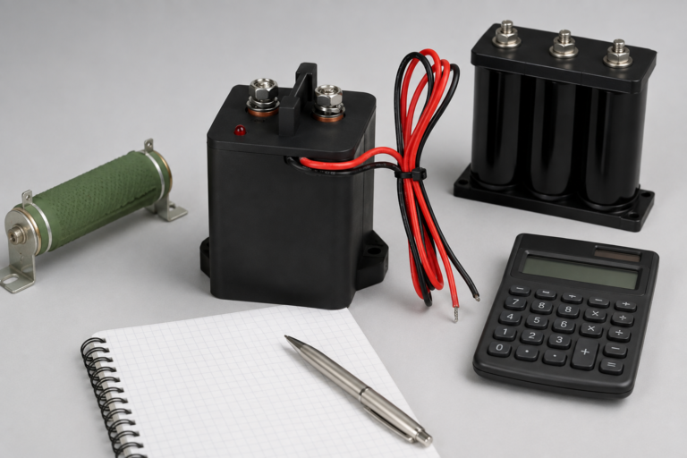 HEV100 High Voltage Epoxy Resin Sealed DC Contactor in an engineering scene for dc contactor precharge resistor sizing