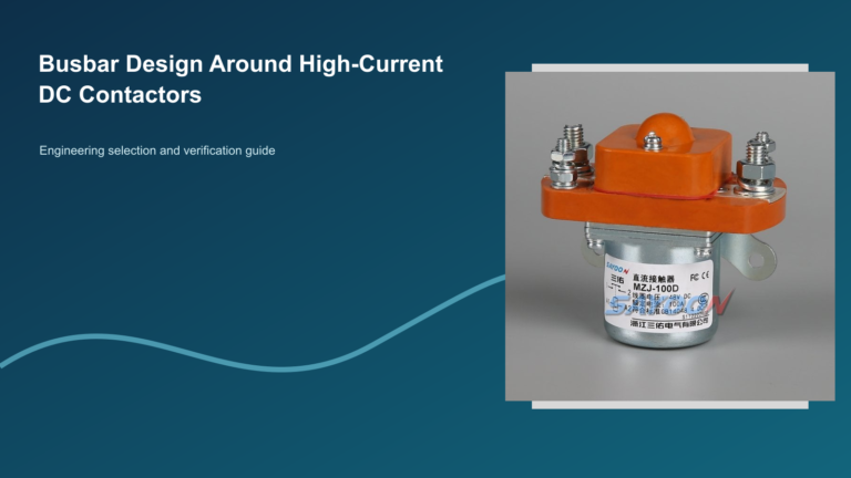 Busbar Design Around High-Current DC Contactors featuring a distinct Sayoon DC contactor