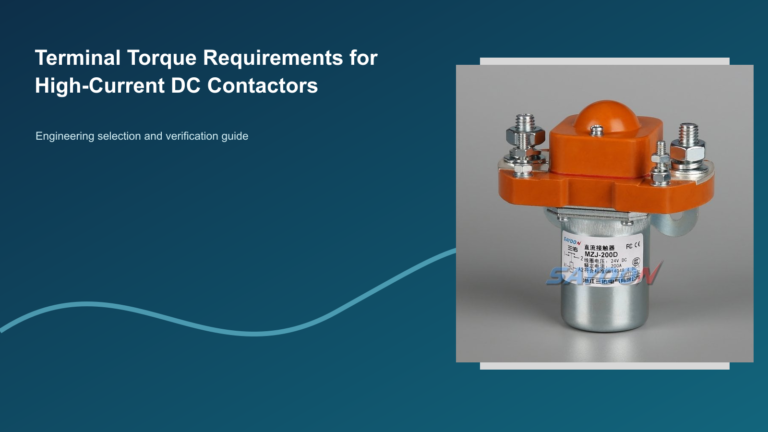 Terminal Torque Requirements for High-Current DC Contactors featuring a distinct Sayoon DC contactor