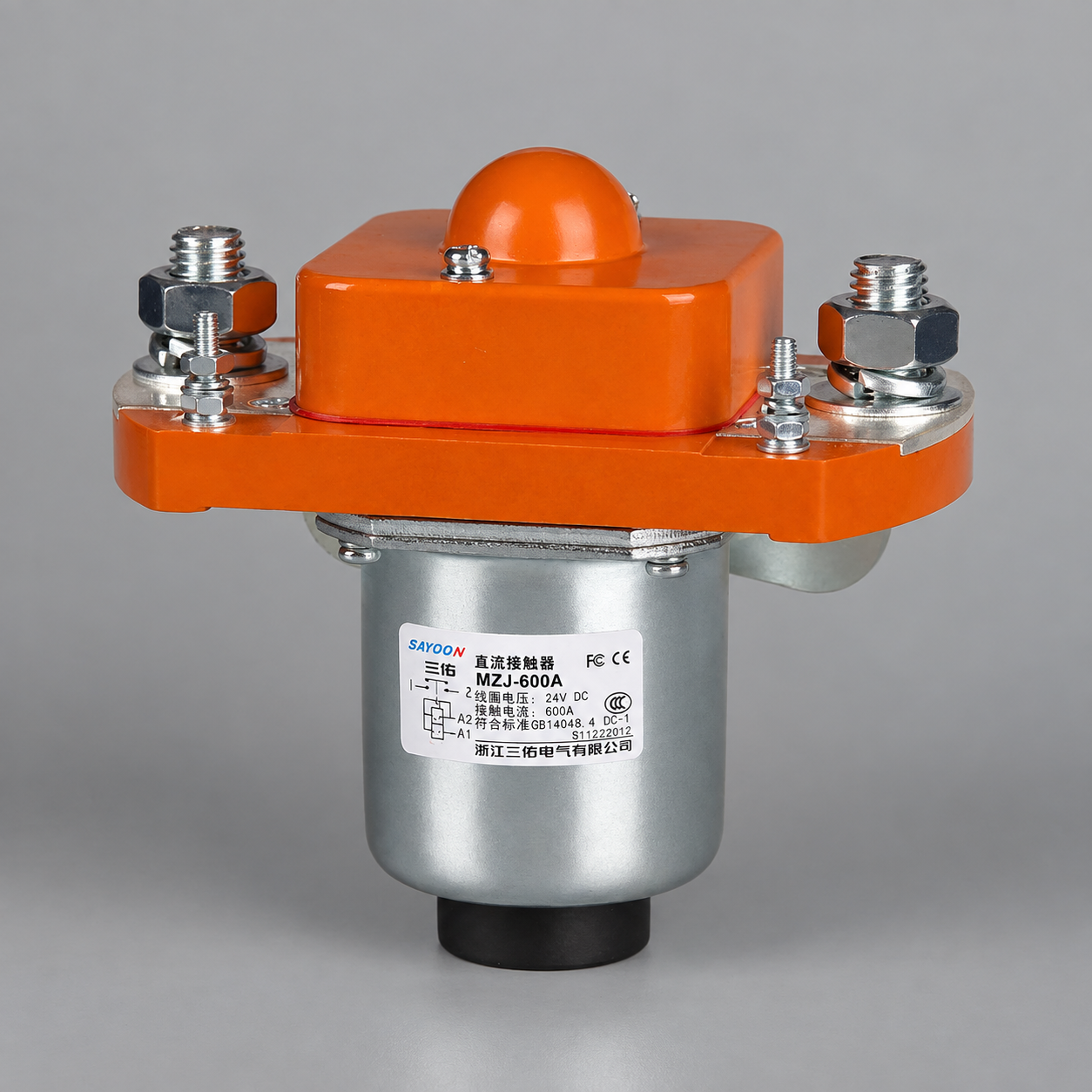 Sayoon MZJ-600A DC contactor product photo with original model label