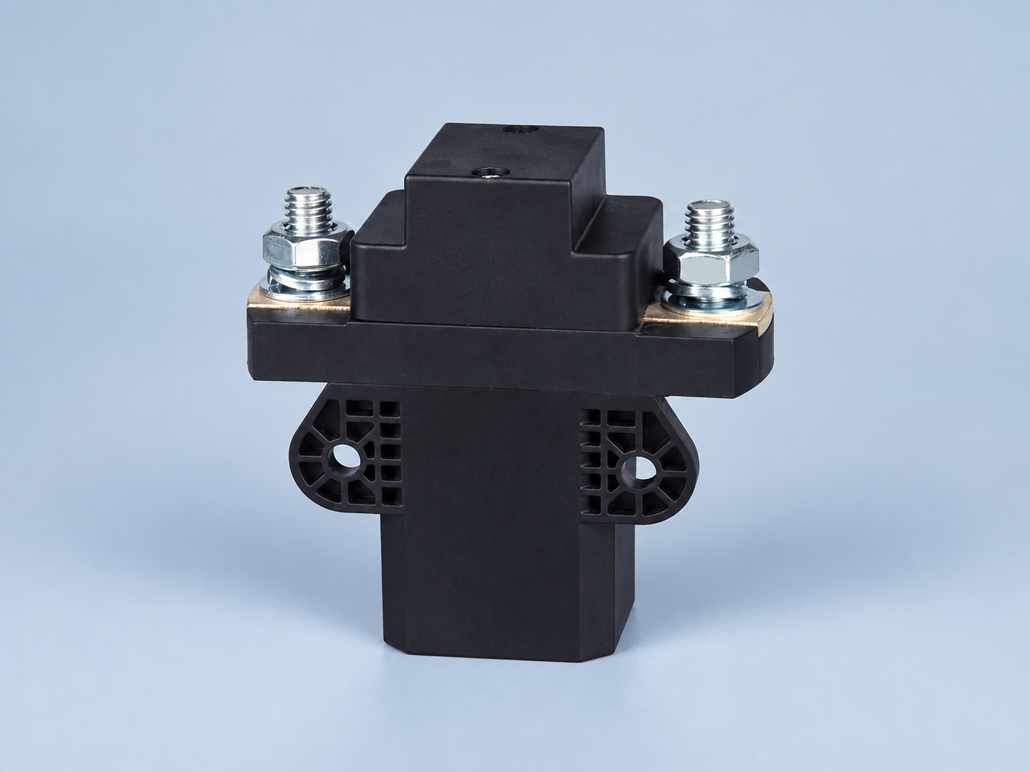 Authentic rear view of Sayoon QZJ200A black DC contactor and mounting holes