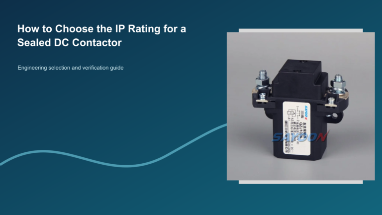 How to Choose the IP Rating for a Sealed DC Contactor featuring a distinct Sayoon DC contactor
