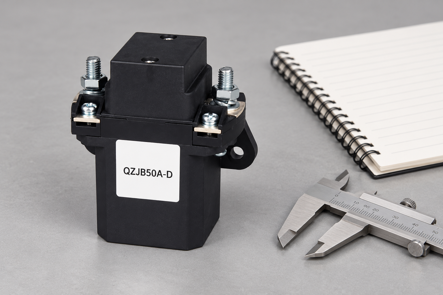QZJB50A-D intact and unpowered beside a blank condition-assessment sheet