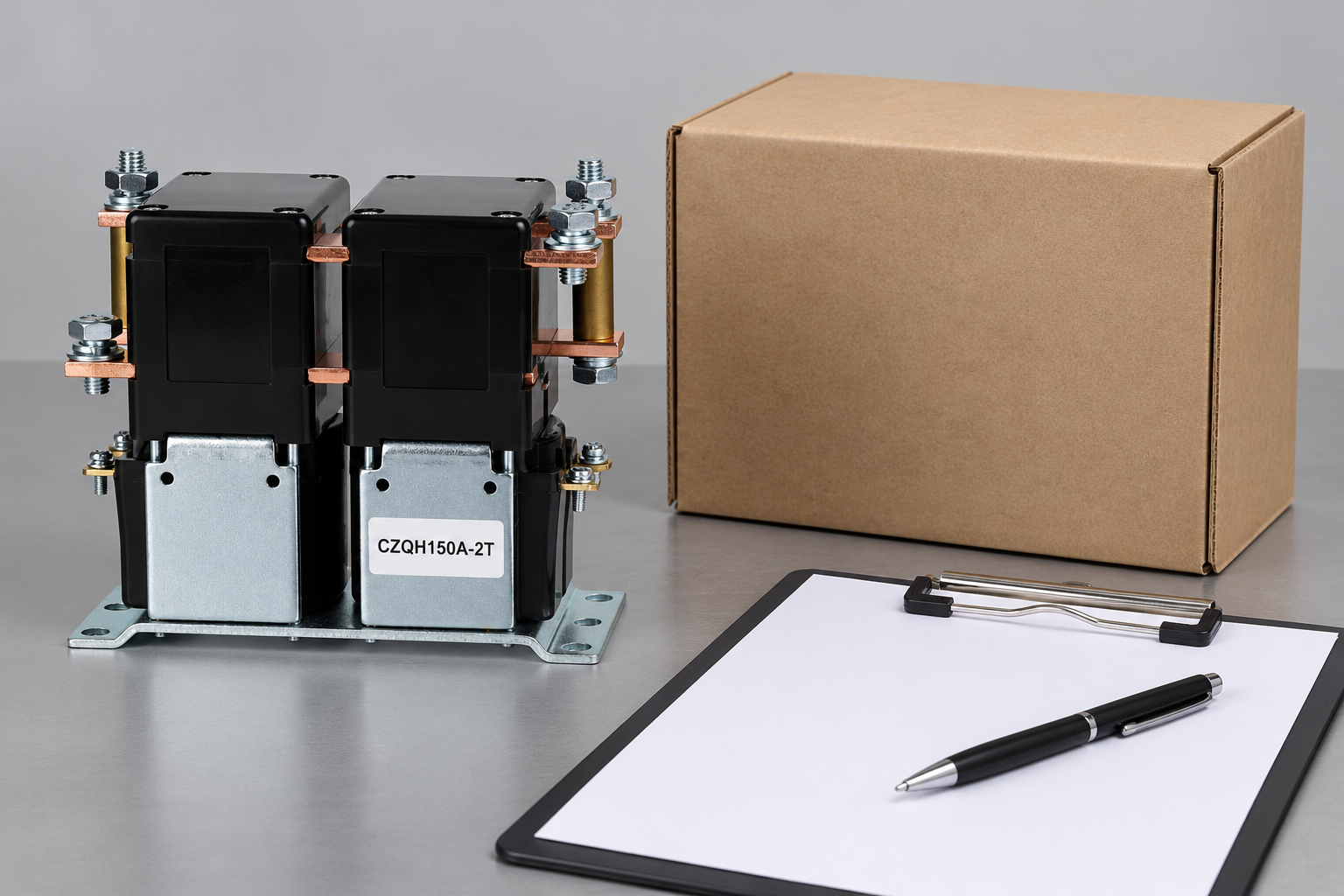 CZQH150A-2T beside packaging and an audit record on a clean bench