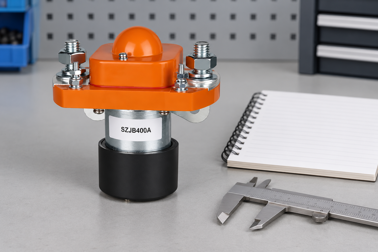 SZJB400A intact and unpowered beside a blank maintenance planner