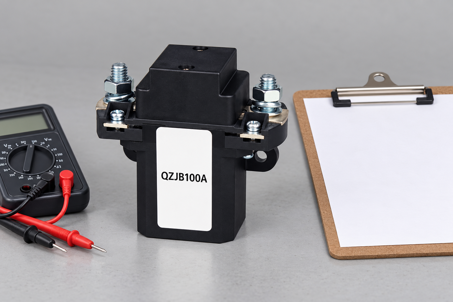 QZJB100A intact beside a blank thermal-inspection record and disconnected instrument