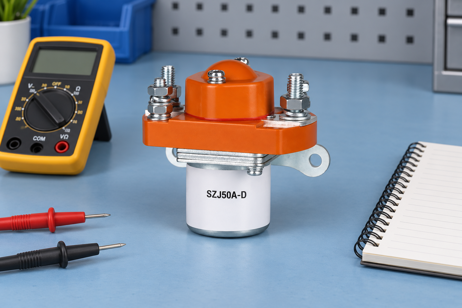 SZJ50A-D unpowered beside a blank comparison log and disconnected meter