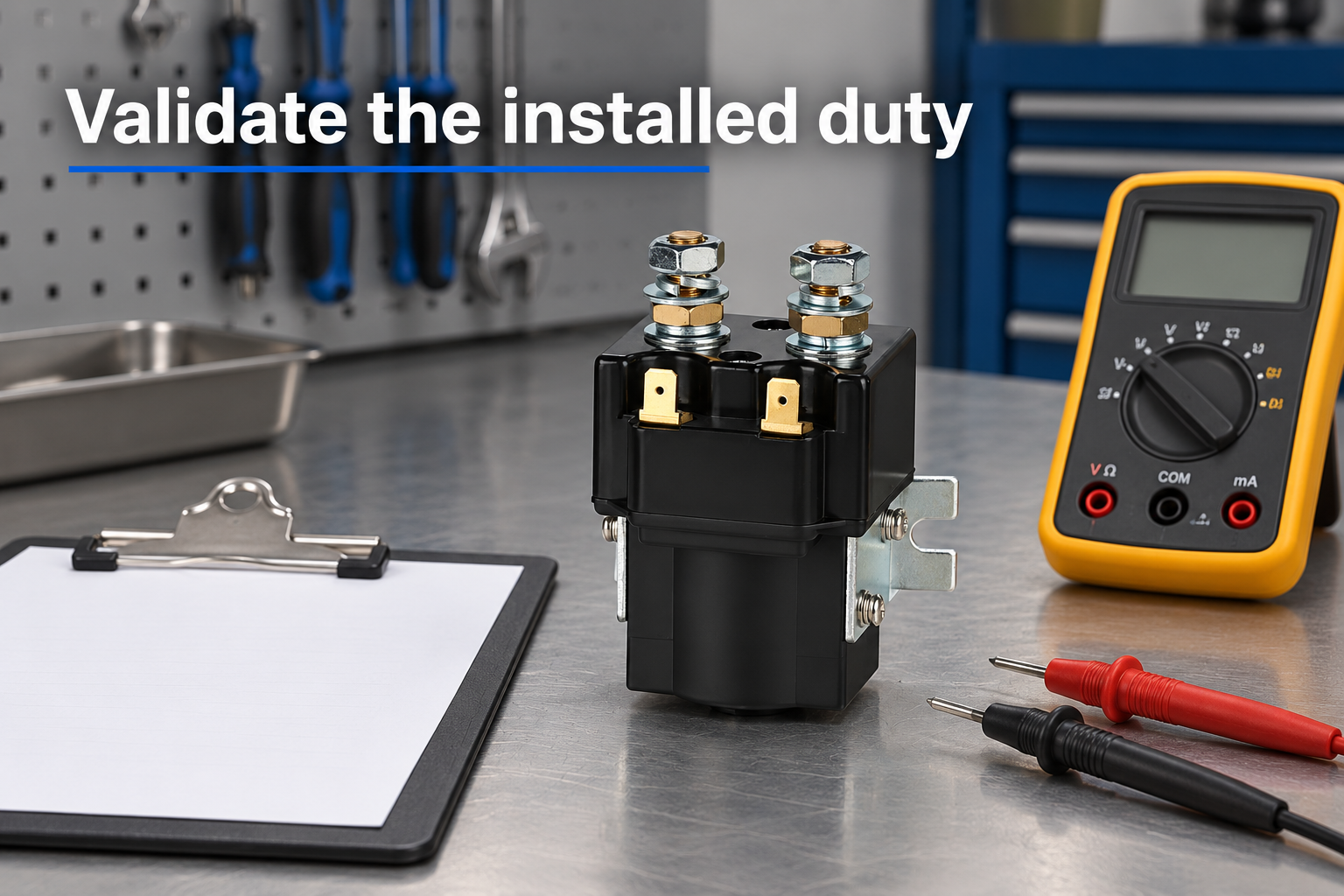 CZWp100A reference contactor beside a disconnected inspection meter and checklist