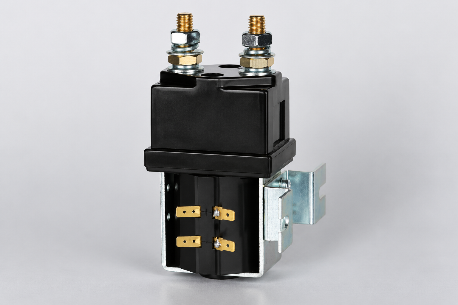 CZW400A DC contactor with threaded main terminals and side mounting bracket